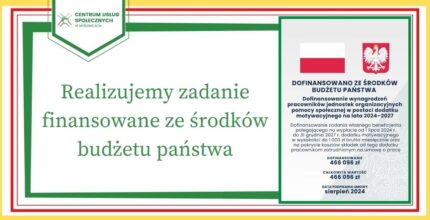 Realizujemy zadanie finansowane ze środków budżetu państwa