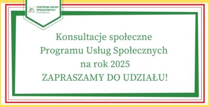 Ogłoszenie o konsultacjach społecznych z dnia 18 października 2024 roku