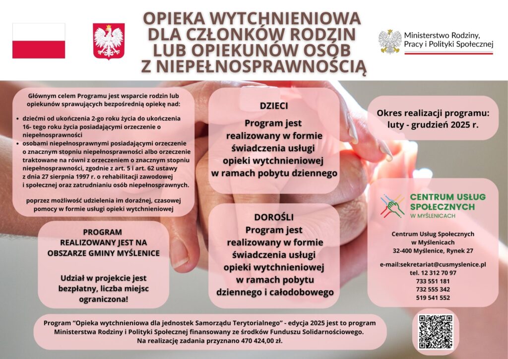 Opieka wytchnieniowa dla członków rodzin lub opiekunów osób z niepełnosprawnością